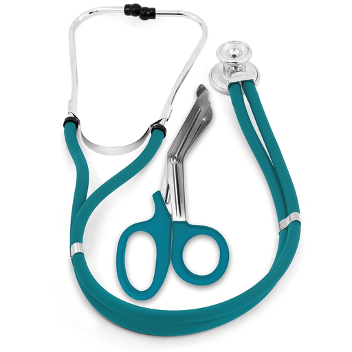Estetoscopio de doble tubo para adultos y pediátricos + tijera de trauma